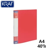 Kraf Sunum Dosyası A4 40'lı Kırmızı - 3