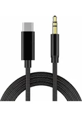 Sologic 3.5 Audio Cable Type-C AUX 1.5 Metre Siyah - 1
