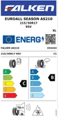 Falken 215/50 R17 TL 95V EURO ALLSEASON AS210 Dört Mevsim Lastiği (Üretim Tarihi:2025) thumbnail 2