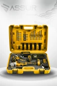 Assur Profesyonel 21V Çift Akülü Kömürsüz Darbeli 450 Nm Somun Sıkma Sökme + 125 Mm Taşlama 2'li Set - 3