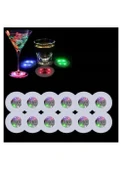 Nessiworld Renkli LED Işıklı Bardak Altlığı - Dekoratif (12 Adet, Pilli) - 2