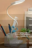Şarjlı Masa Lambası - 3 Renk Dokunmatik Telefon Standlı 400 Lümen USB Şarjlı Göz Yormayan Işık - 4