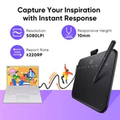 XP-Pen Deco 640 Grafik Tablet 16K 8 Tuş 60° Eğim OSU Android/Windows/Mac - 4