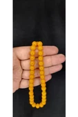 ÇUBUK KEHRİBAR TESBİH SARI RENK KÜRE KESİM T-402 - 1