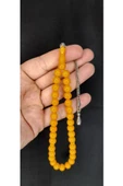 ÇUBUK KEHRİBAR TESBİH SARI RENK KÜRE KESİM T-402 - 3