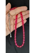 ATEŞ KEHRİBAR TESBİH PEMBE RENK KAPSÜL KESİM T-378 - 3