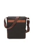 Unisex Siyah Kanvas Çanta Çok Bölmeli Laptop Tablet Çantası  Çapraz Omuz Postacı Çantası - 1