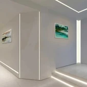 Sıva üstü alüminyum LED profil 2mt. aydınlatma dekoratif şerit kanalı armatür linear ışık kare kasa - 9
