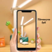 Çift Kanat Masa Lambası Şarjlı 15W Telefon Tutucu 3 Renk Dokunmatik Işık Kademeli Gece Çalışma Işığı thumbnail 2