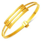 Üç Sıra 22 Ayar Kaburga Kelepçe Bilezik BLK6625 - 1