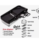 Quick Dicer Fonksiyonel Çok Amaçlı Çelik Bıçaklı Siyah Rende thumbnail 5