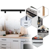 RoseMary Mobilya Mutfak Çekmece Dolap Kapak Kulpu Kulbu 160 mm Mat Siyah Metal Kulp (10 ADET) thumbnail 5