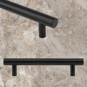 RoseMary 192 mm Mobilya Mutfak Çekmece Dolap Kapak Kulpu Kulbu 19.2 cm Mat Siyah Metal Kulp 10 ADET - 5