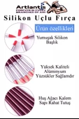 Bordo Silikon Uçlu Fırça Modelaj 5 li 1 Paket Kauçuk Polimer Kil Çömlek Seramik Şekillendirici Kalem Rötuş Kalem Set - 3