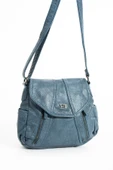 571 collections Suni Deri Omuz Çantası Mavi (Model: 571-13-13N) - 4