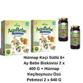 HÜNNAP KEÇİ SÜTLÜ 6+ AY BEBE BİSKÜVİSİ 2 X 400 G + HÜNNAP KEÇİBOYNUZU ÖZÜ PEKMEZİ 2 X 640 G - 1