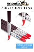 Bordo Silikon Uçlu Fırça Modelaj 5 li 1 Paket Kauçuk Polimer Kil Çömlek Seramik Şekillendirici Kalem Rötuş Kalem Set - 4