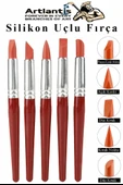 Bordo Silikon Uçlu Fırça Modelaj 5 li 1 Paket Kauçuk Polimer Kil Çömlek Seramik Şekillendirici Kalem Rötuş Kalem Set - 1
