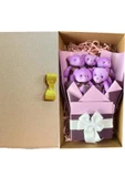 Sole Sevgiliye Özel Mor Konsept Romantik Peluş Ayıcık Buketi - 5