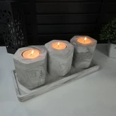 HONEY MUMLUK 3'LÜ DEKORATİF MUMLUK SETİ - 1