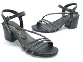 Mehtap Çapraz Üç Şerit Taşlı 5 cm Kadın Abiye Topuklu Ayakkabı thumbnail 5