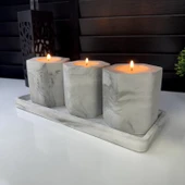 HONEY MUMLUK 3'LÜ DEKORATİF MUMLUK SETİ - 4