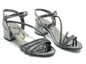 Mehtap Çapraz Üç Şerit Taşlı 5 cm Kadın Abiye Topuklu Ayakkabı thumbnail 14