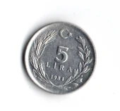 T.C. 5 Lira 1984 (mp1945) thumbnail 2