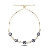 Silverella Gümüş 925 Ayar Sosyete Gözü Zirkon Taşlı Asansör Bileklik SE2025B101254 thumbnail 3