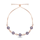 Silverella Gümüş 925 Ayar Sosyete Gözü Zirkon Taşlı Asansör Bileklik SE2025B101254 thumbnail 1