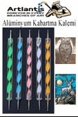 Alüminyum Kabartma Kalemi 5 li 1 Paket Aliminyum Folyo Kabartma Çift Uçlu Akrilik Saplı İzleme Noktalama Kalemi Gravür - 1