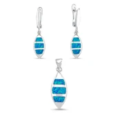 Silverella Gümüş 925 Ayar Opal Taşlı Set SE2025S101452 - 1