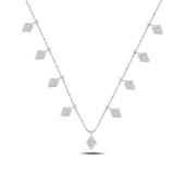 Silverella Gümüş 925 Ayar Zirkon Taşlı Sallantılı Şans Kolyesi SE2025N93000 thumbnail 1