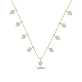 Silverella Gümüş 925 Ayar Zirkon Taşlı Sallantılı Şans Kolyesi SE2025N93000 thumbnail 3