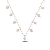 Silverella Gümüş 925 Ayar Zirkon Taşlı Sallantılı Şans Kolyesi SE2025N93000 thumbnail 2