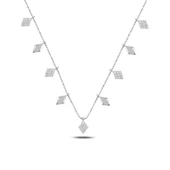 Silverella Gümüş 925 Ayar Zirkon Taşlı Sallantılı Şans Kolyesi SE2025N93001 thumbnail 1