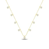 Silverella Gümüş 925 Ayar Yuvarlak Zirkon Taşlı Sallantılı Şans Kolyesi SE2025N91991 thumbnail 2