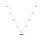 Silverella Gümüş 925 Ayar Yuvarlak Zirkon Taşlı Sallantılı Şans Kolyesi SE2025N91991 thumbnail 3