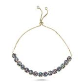 Silverella Gümüş 925 Ayar Renkli Zirkon Taşlı Asansör Bileklik SE2025B101562 thumbnail 1