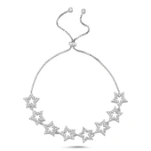 Silverella Gümüş 925 Ayar Yıldız Zirkon Taşlı Asansör Bileklik SE2025B101556 thumbnail 2