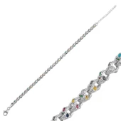 Silverella Gümüş 925 Ayar Karışık Renk Zirkon Taşlı Bileklik SE2025B96000 thumbnail 3