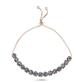 Silverella Gümüş 925 Ayar Renkli Zirkon Taşlı Asansör Bileklik SE2025B101562 thumbnail 2