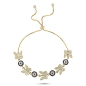 Silverella Gümüş 925 Ayar Kelebek & Göz Zirkon Taşlı Asansör Bileklik SE2025B101558 thumbnail 2