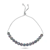 Silverella Gümüş 925 Ayar Renkli Zirkon Taşlı Asansör Bileklik SE2025B101562 thumbnail 3