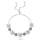 Silverella Gümüş 925 Ayar Kelebek & Göz Zirkon Taşlı Asansör Bileklik SE2025B101558 thumbnail 3