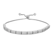 Silverella Gümüş 925 Ayar Suyolu 2 Sıra Zirkon Taşı Asansör Bileklik SE2025B101559 thumbnail 3