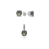Silverella Gümüş 925 Ayar 8mm Yuvarlak Sultanit Zirkon Tektaş Set SE2025S103797 - 1