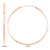 Silverella Gümüş 925 Ayar 50mm Sade Halka Küpe SE2025E105899 - 1