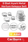 Özel Üretim Hortum Araç Bahçe Paslanmaz Çelik 5 Ebat 10 Adet Ayarlı Metal Kelepçe Seti - 1