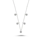 Yuvarlak Zirkon Taşlı Sallantılı Şans Kolyesi thumbnail 1